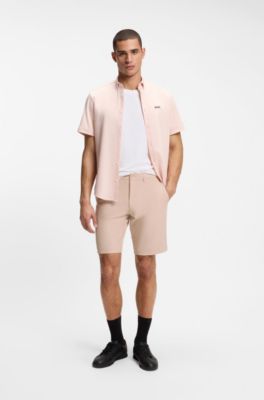 Slim-fit shorts in water-repellent stretch fabric, Light Orange