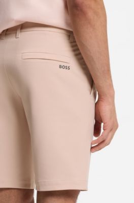 Slim-Fit Shorts aus wasserabweisendem Stretch-Gewebe, Hellorange