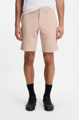 Bermuda slim fit in tessuto elasticizzato idrorepellente, Arancio chiaro