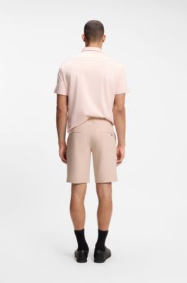 Slim-Fit Shorts aus wasserabweisendem Stretch-Gewebe, Hellorange