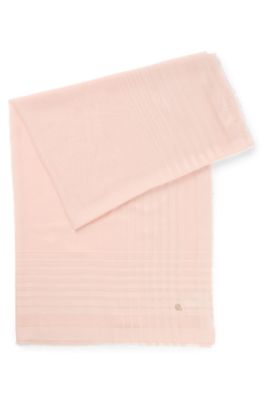 Transparent scarf with logo charm, Light Pink