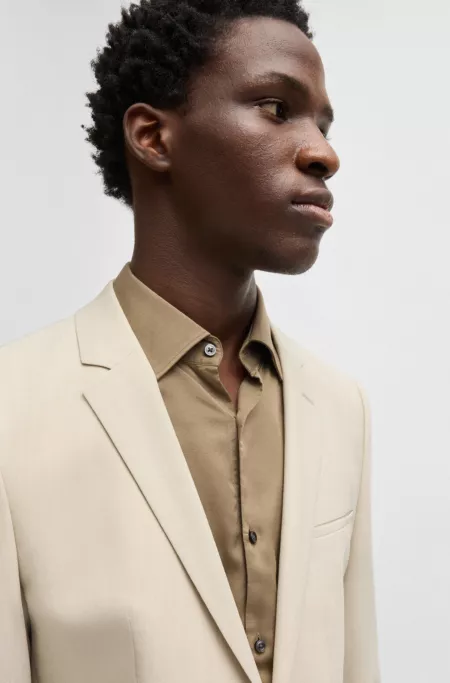 Extra-slim-fit suit in a melange wool blend