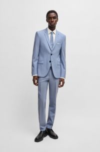 Costume Extra Slim en laine mélangée chinée, bleu clair