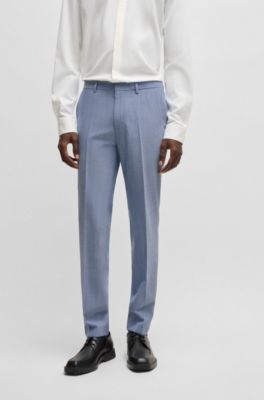 Extra-slim-fit suit in a melange wool blend, Light Blue