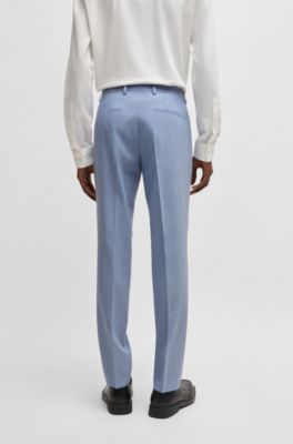 Extra slim-fit pak van een gem&ecirc;leerde wolmix, Lichtblauw