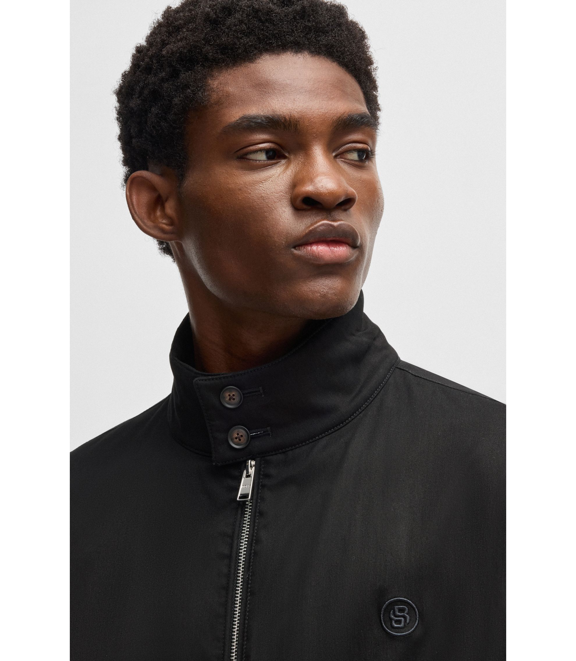 BOSS - コットンブレンド ジャケット Double Bモノグラム - ブラック