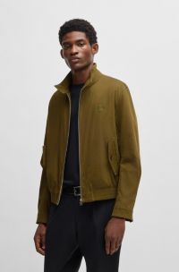 Cotton-blend jacket with Double B monogram, Dark Green