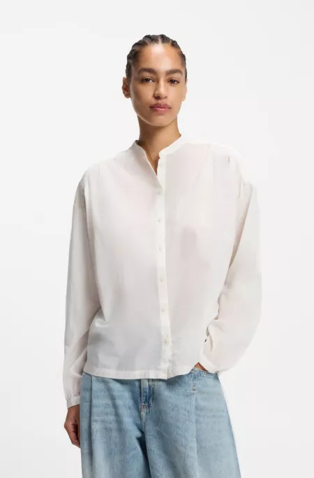 Relaxed-fit blouse in cotton voile