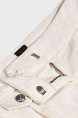 A-line shorts in peached stretch cotton, Natural