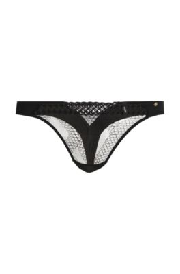 Double B 모노그램 트리밍 아일렛 디테일 통, 블랙