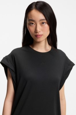 Boss Cap-sleeve jersey dress with logo detail sommarklänningar dam – bild 2
