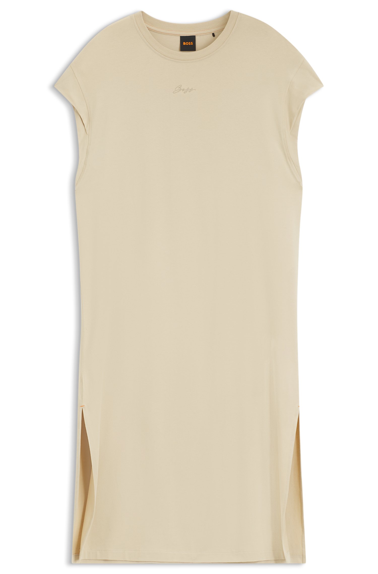 Boss Cap-sleeve jersey dress with logo detail klänningar dam