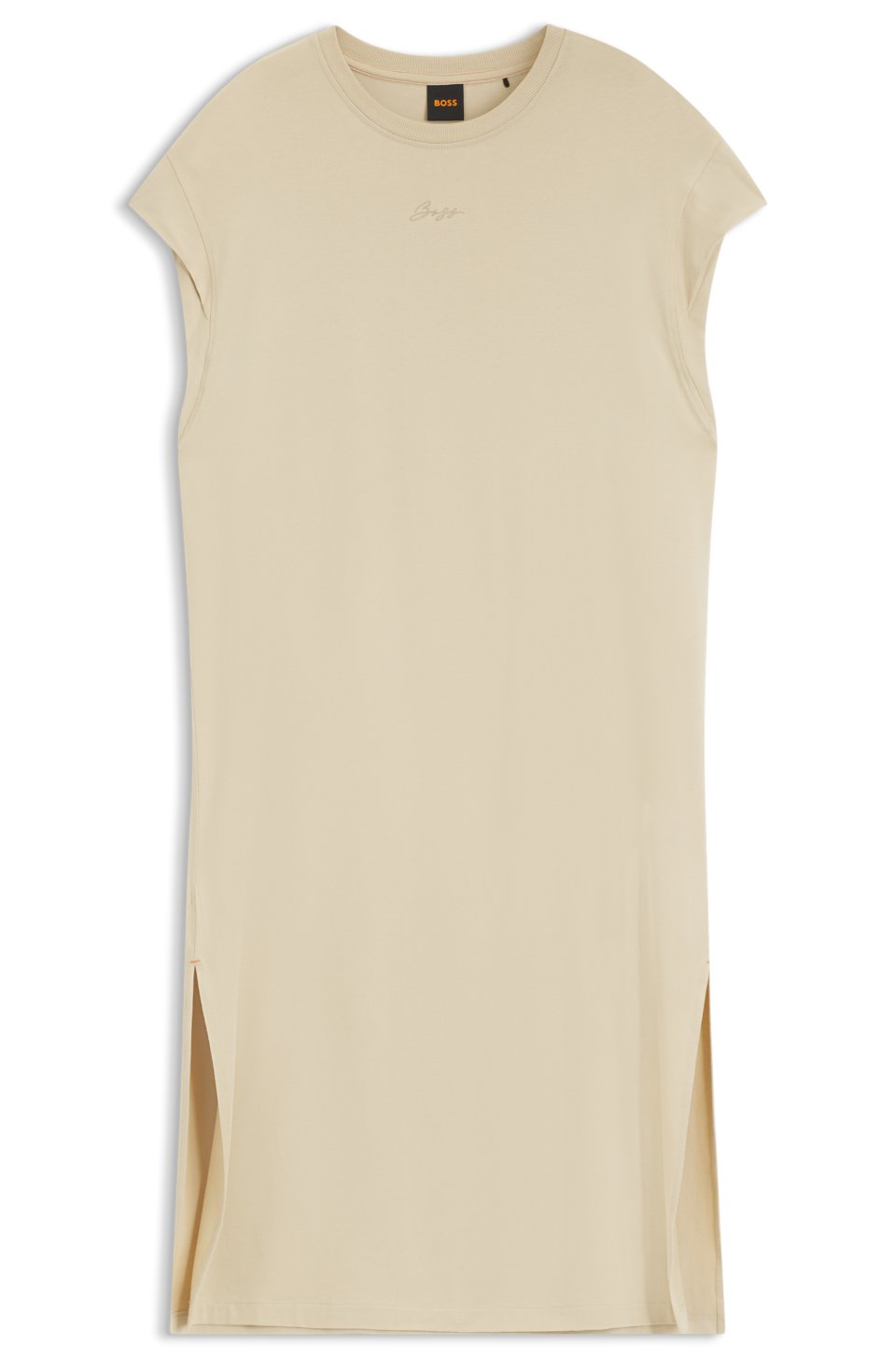 Cap-sleeve jersey dress with logo detail