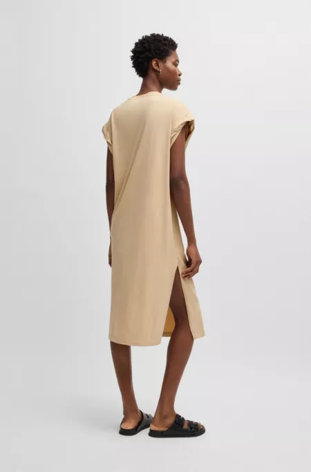 Cotton-blend dress with handwritten logo