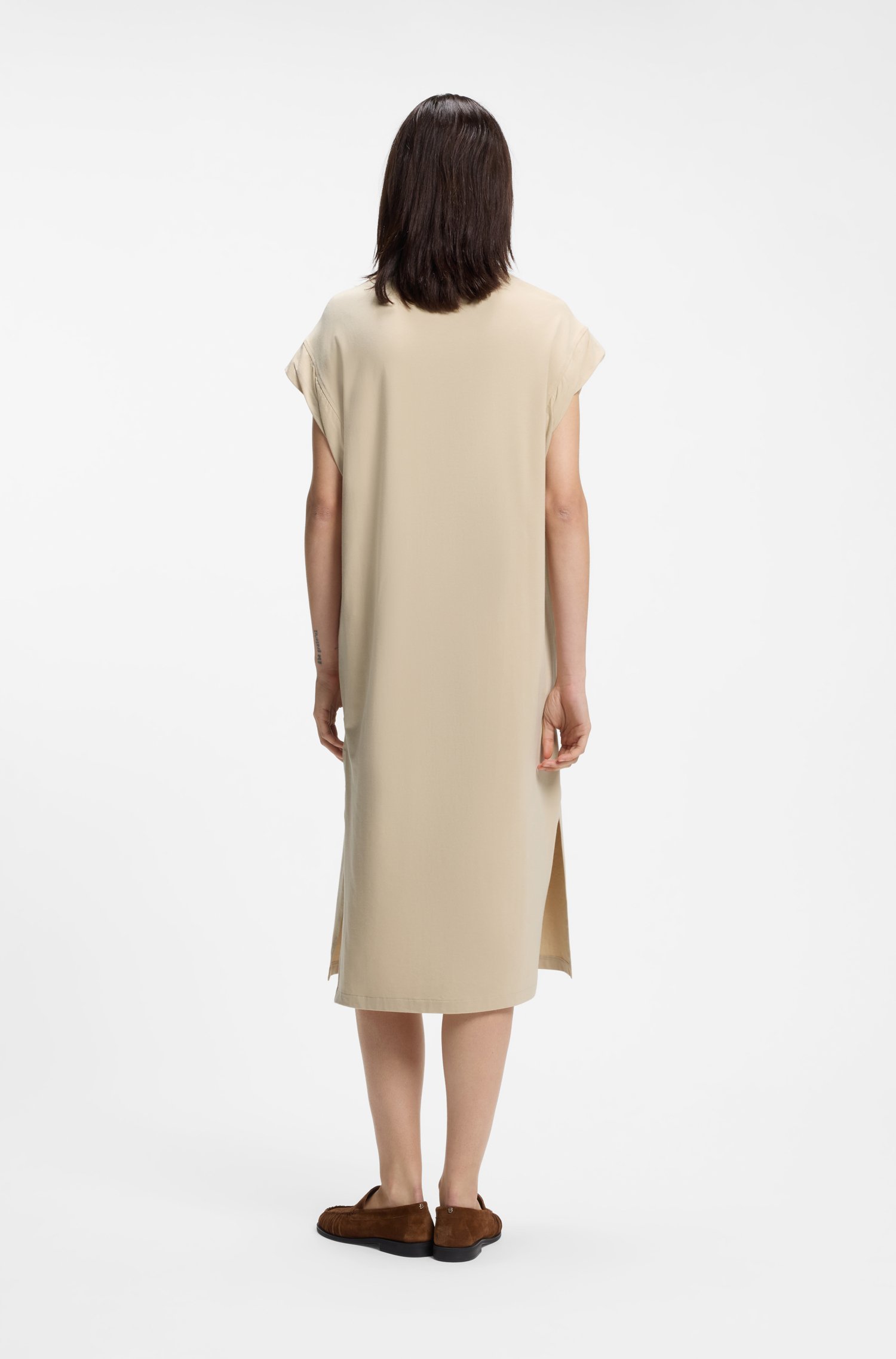 Boss Cap-sleeve jersey dress with logo detail klänningar dam – bild 2