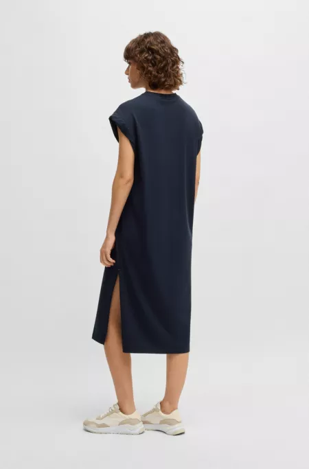 Cotton-blend dress with handwritten logo