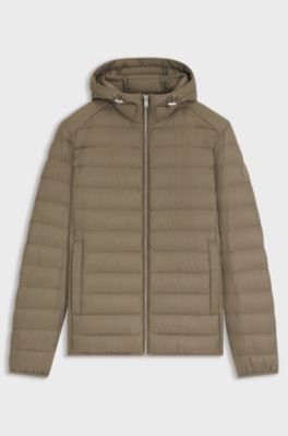 Padded jacket in water-repellent fabric with down filling, Light Brown