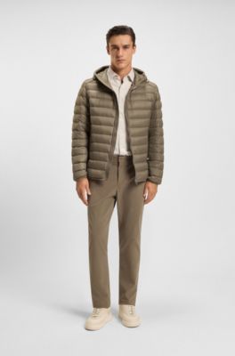 Padded jacket in water-repellent fabric with down filling, Light Brown
