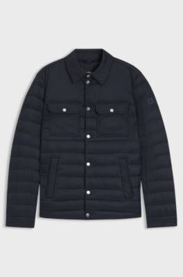 Water-repellent down jacket with chest pockets, Dark Blue