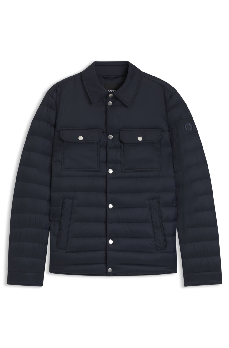 Water-repellent down jacket with chest pockets