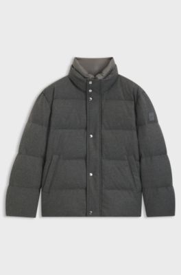 Flannel jacket with down filling, Grey