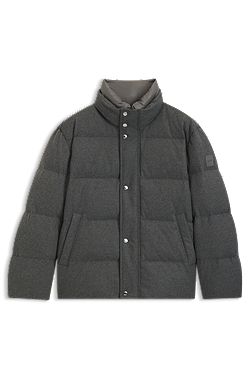 Flannel jacket with down filling
