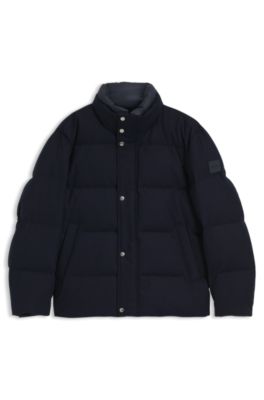 Flannel jacket with down filling, Dark Blue