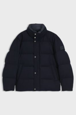 Jacke aus Flanell mit Daunenf&uuml;llung, Dunkelblau