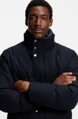 Flannel jacket with down filling, Dark Blue