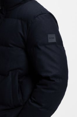 Flannel jacket with down filling, Dark Blue