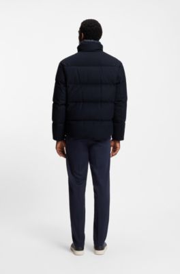 Flannel jacket with down filling, Dark Blue