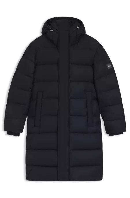 Veste longue matelassée déperlante à capuche