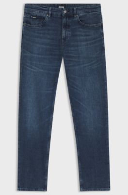Maine regular-fit jeans in blue Italian denim, Blue