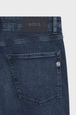 Maine regular-fit jeans in blue Italian denim, Blue