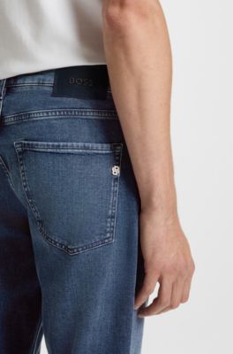 Maine regular-fit jeans in blue Italian denim, Blue