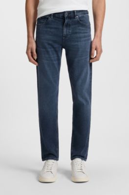 Maine regular-fit jeans in blue Italian denim, Blue