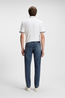 Maine regular-fit jeans in blue Italian denim, Blue