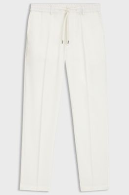 Regular-fit trousers in a linen blend, White