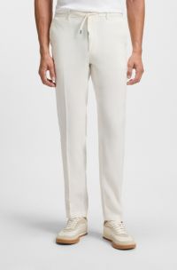 Regular-fit trousers in a linen blend, White