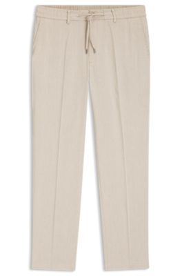 Regular-fit trousers in a linen blend, Light Beige