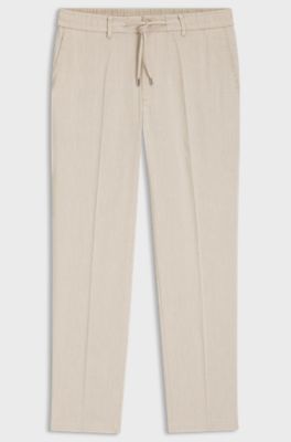 Regular-fit trousers in a linen blend, Light Beige