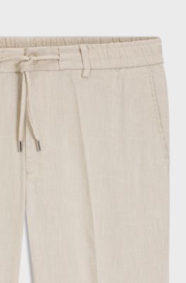 Regular-fit trousers in a linen blend, Light Beige