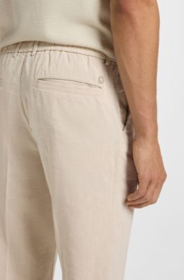 Regular-fit trousers in a linen blend, Light Beige