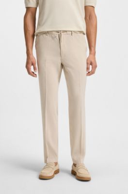Regular-fit trousers in a linen blend, Light Beige
