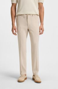 Regular-fit trousers in a linen blend, Light Beige