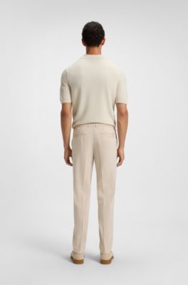 Regular-fit trousers in a linen blend, Light Beige