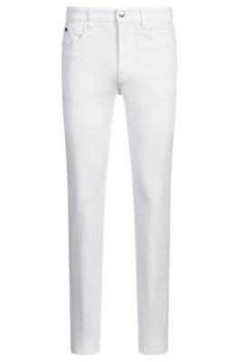 Delaware slim-fit jeans in white comfort-stretch denim, White