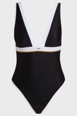 One-piece swimsuit in signature colours, Black