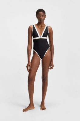 One-piece swimsuit in signature colours, Black
