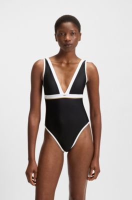 One-piece swimsuit in signature colours, Black